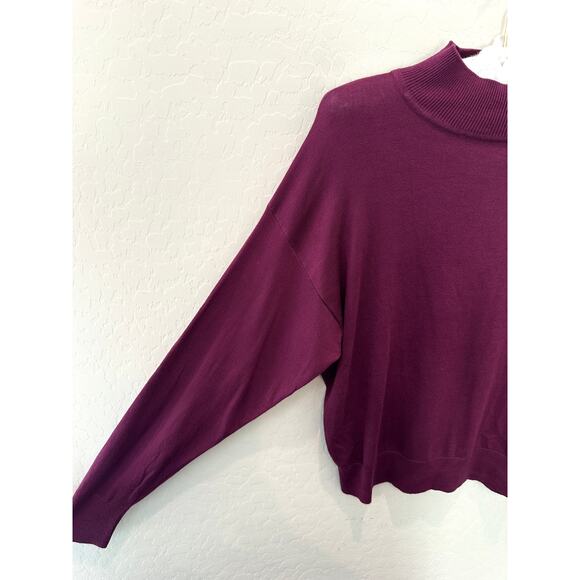 ANN TAYLOR FACTORY | Mock Neck Pullover Sweater Purple Berry NWT | Medium - Picture 3 of 7